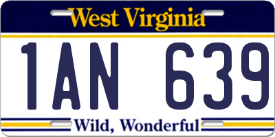 WV license plate 1AN639