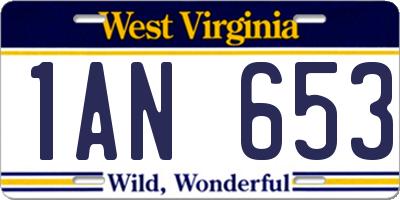 WV license plate 1AN653