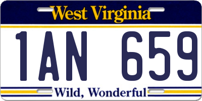 WV license plate 1AN659