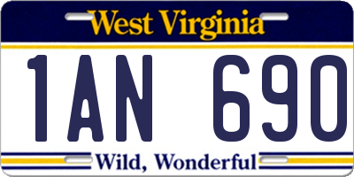 WV license plate 1AN690