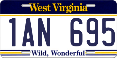WV license plate 1AN695