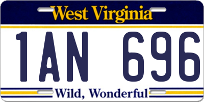 WV license plate 1AN696