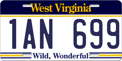 WV license plate 1AN699