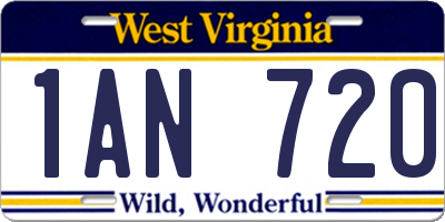 WV license plate 1AN720