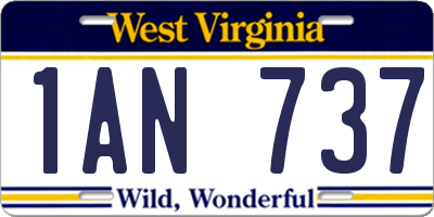 WV license plate 1AN737