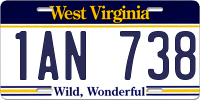 WV license plate 1AN738