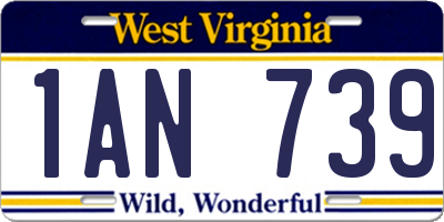 WV license plate 1AN739