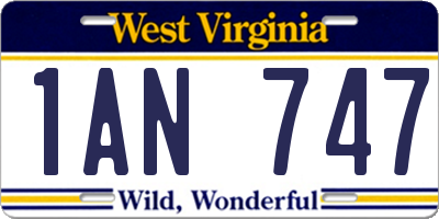 WV license plate 1AN747