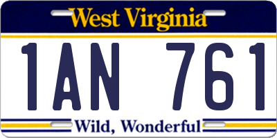 WV license plate 1AN761