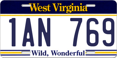 WV license plate 1AN769