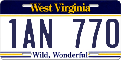WV license plate 1AN770