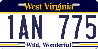 WV license plate 1AN775