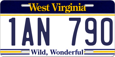 WV license plate 1AN790