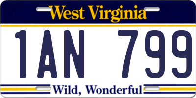 WV license plate 1AN799