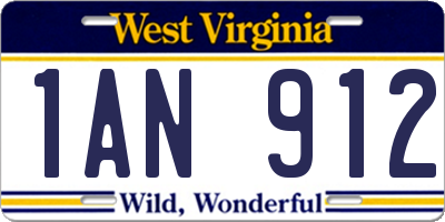 WV license plate 1AN912