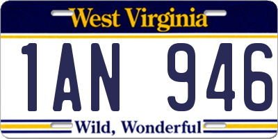 WV license plate 1AN946