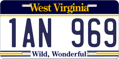 WV license plate 1AN969