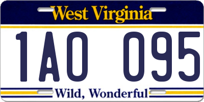 WV license plate 1AO095