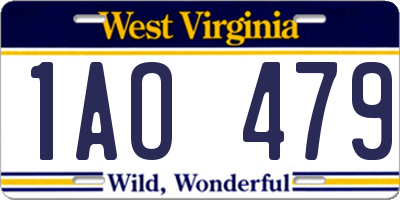 WV license plate 1AO479