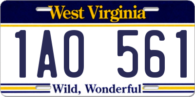 WV license plate 1AO561