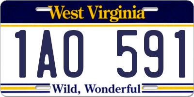 WV license plate 1AO591