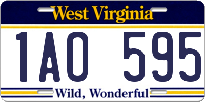 WV license plate 1AO595