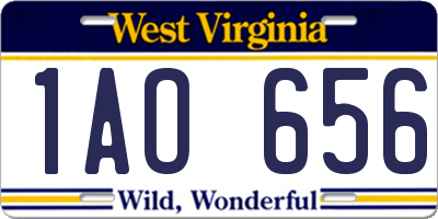 WV license plate 1AO656