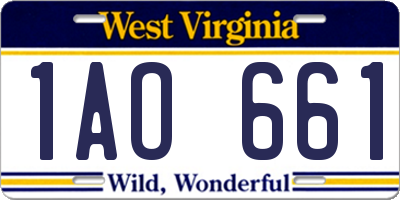 WV license plate 1AO661