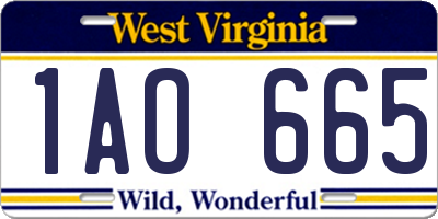 WV license plate 1AO665