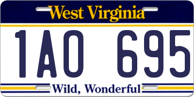 WV license plate 1AO695