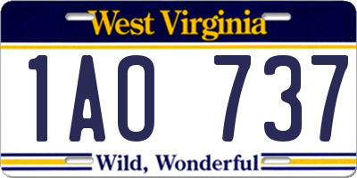 WV license plate 1AO737