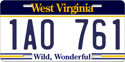 WV license plate 1AO761