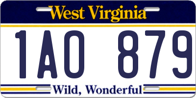 WV license plate 1AO879