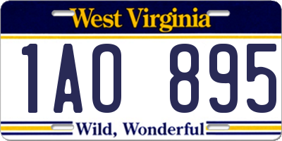 WV license plate 1AO895