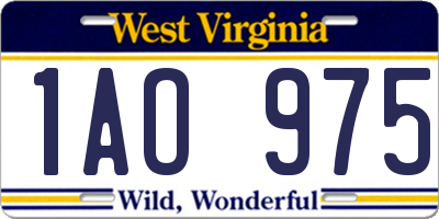 WV license plate 1AO975