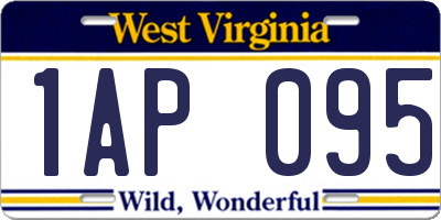 WV license plate 1AP095