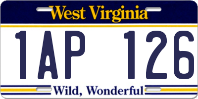 WV license plate 1AP126