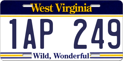 WV license plate 1AP249
