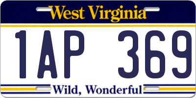 WV license plate 1AP369