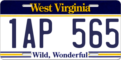 WV license plate 1AP565