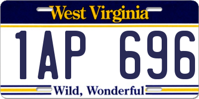 WV license plate 1AP696