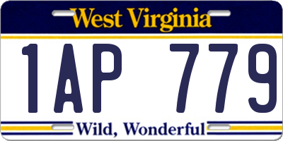 WV license plate 1AP779