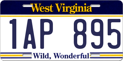WV license plate 1AP895