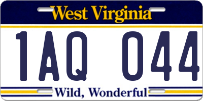 WV license plate 1AQ044