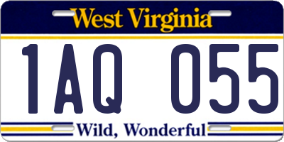 WV license plate 1AQ055