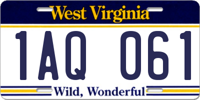 WV license plate 1AQ061