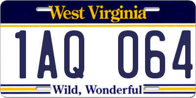 WV license plate 1AQ064