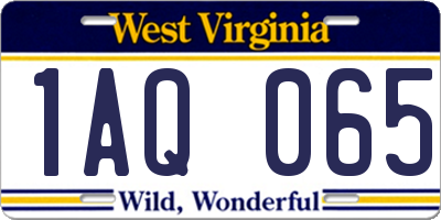 WV license plate 1AQ065