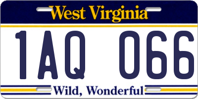 WV license plate 1AQ066