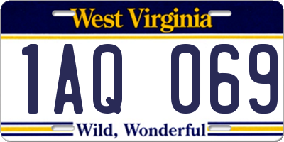 WV license plate 1AQ069